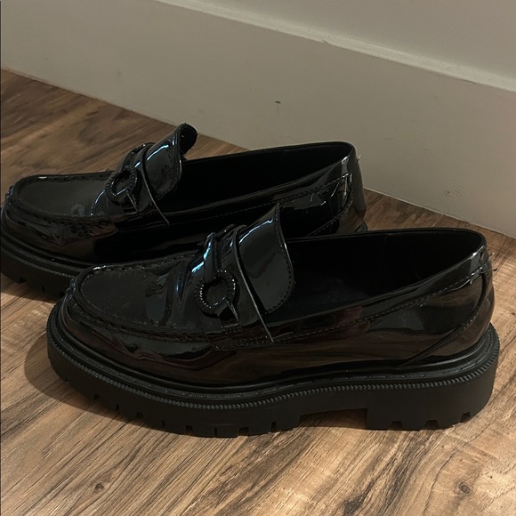 Black Patent Leather Chunky Loafers - Picture 2 of 7